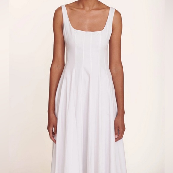 🌺🎉HP🎉🌺 NWT Staud Wells Midi Dress White - Picture 12 of 16